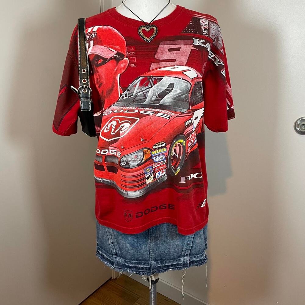 Chase Authentics Kasey Kahne NASCAR All Over Print Graphic Y2K Cotton T-shirt